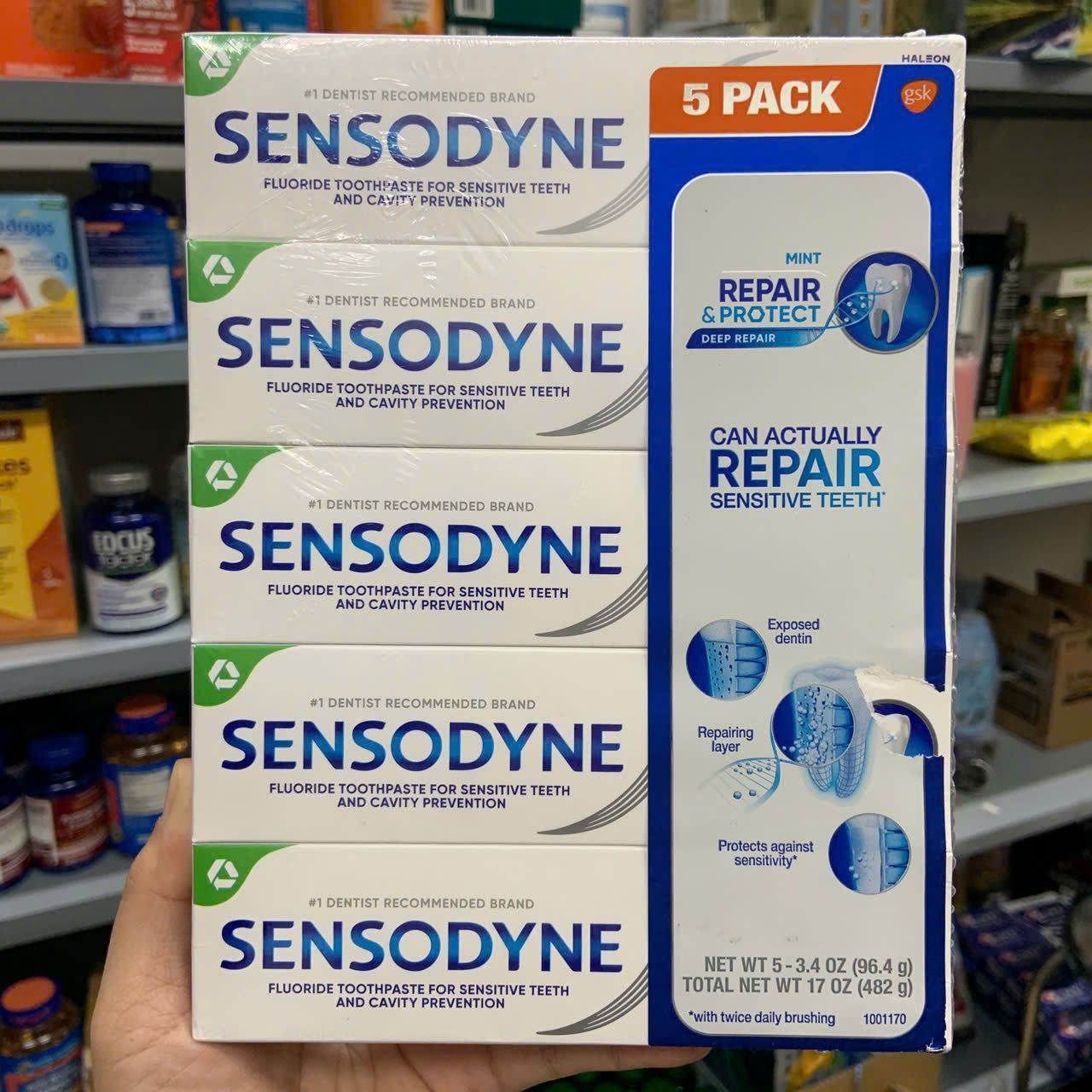 Kem đánh răng làm trắng giảm ê buốt dùng cho nướu nhạy cảm Sensodyne
