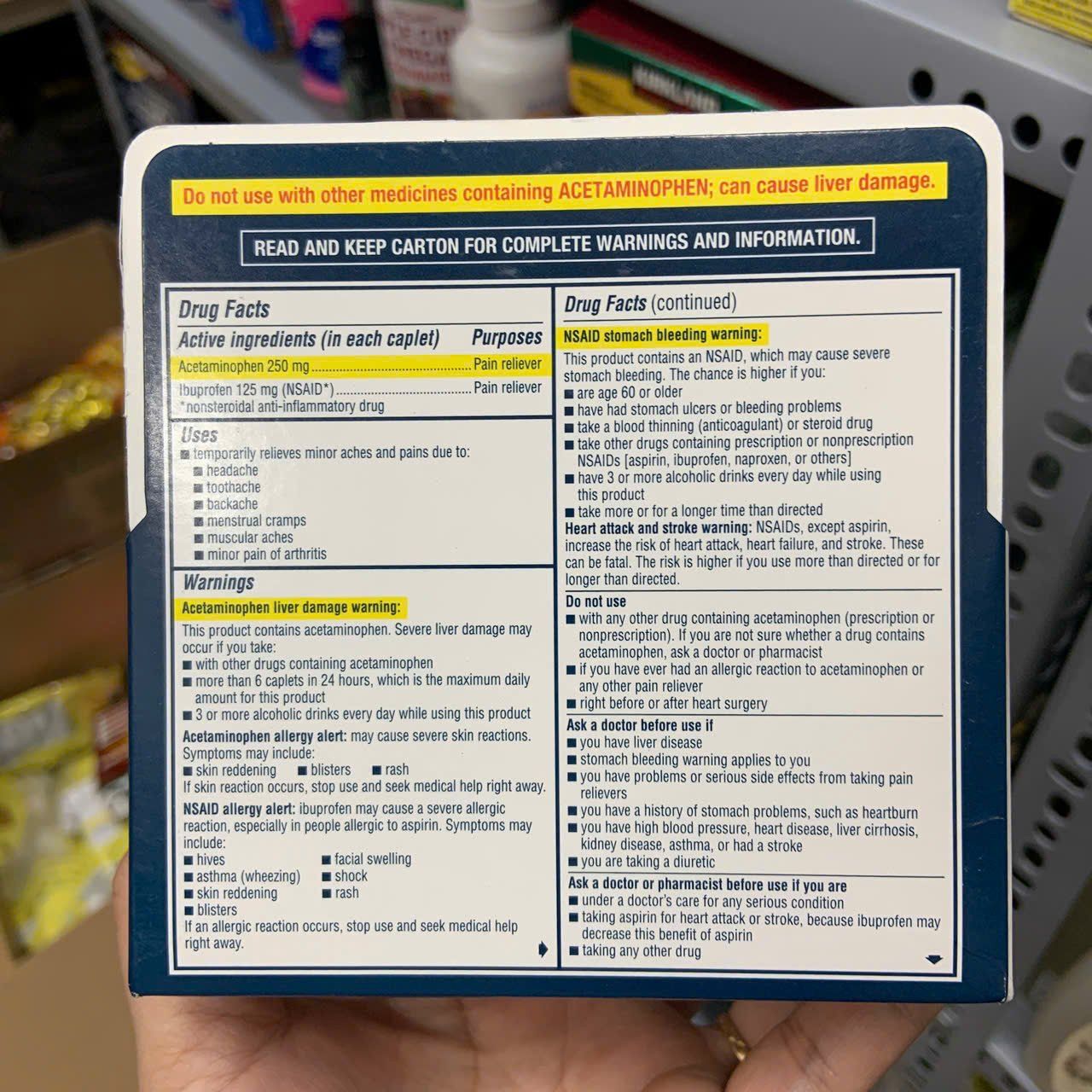 Viên uống giảm đau Advil Dual Action With Acetaminophen