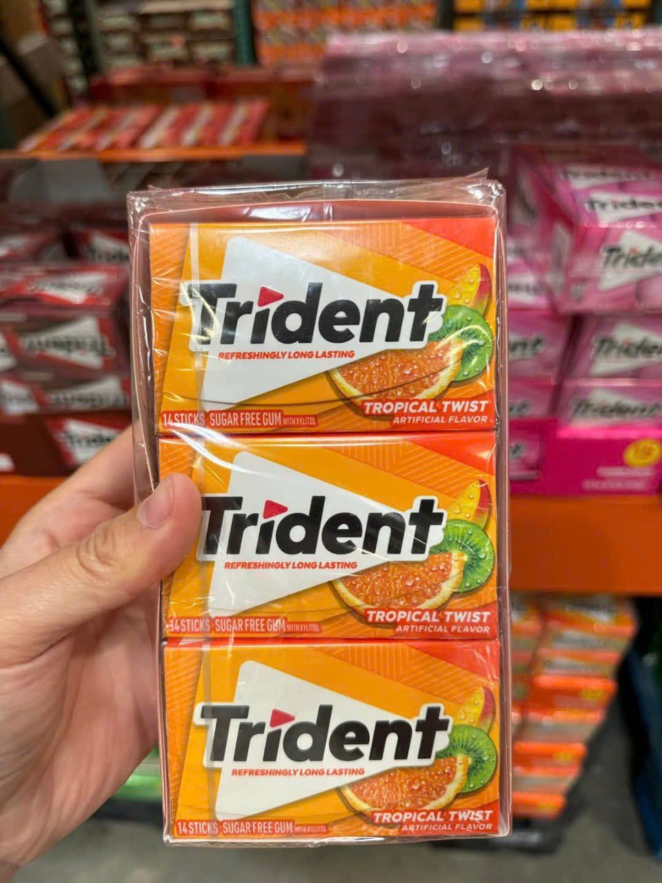 Kẹo cao su singum không đường Trident nội địa Mỹ