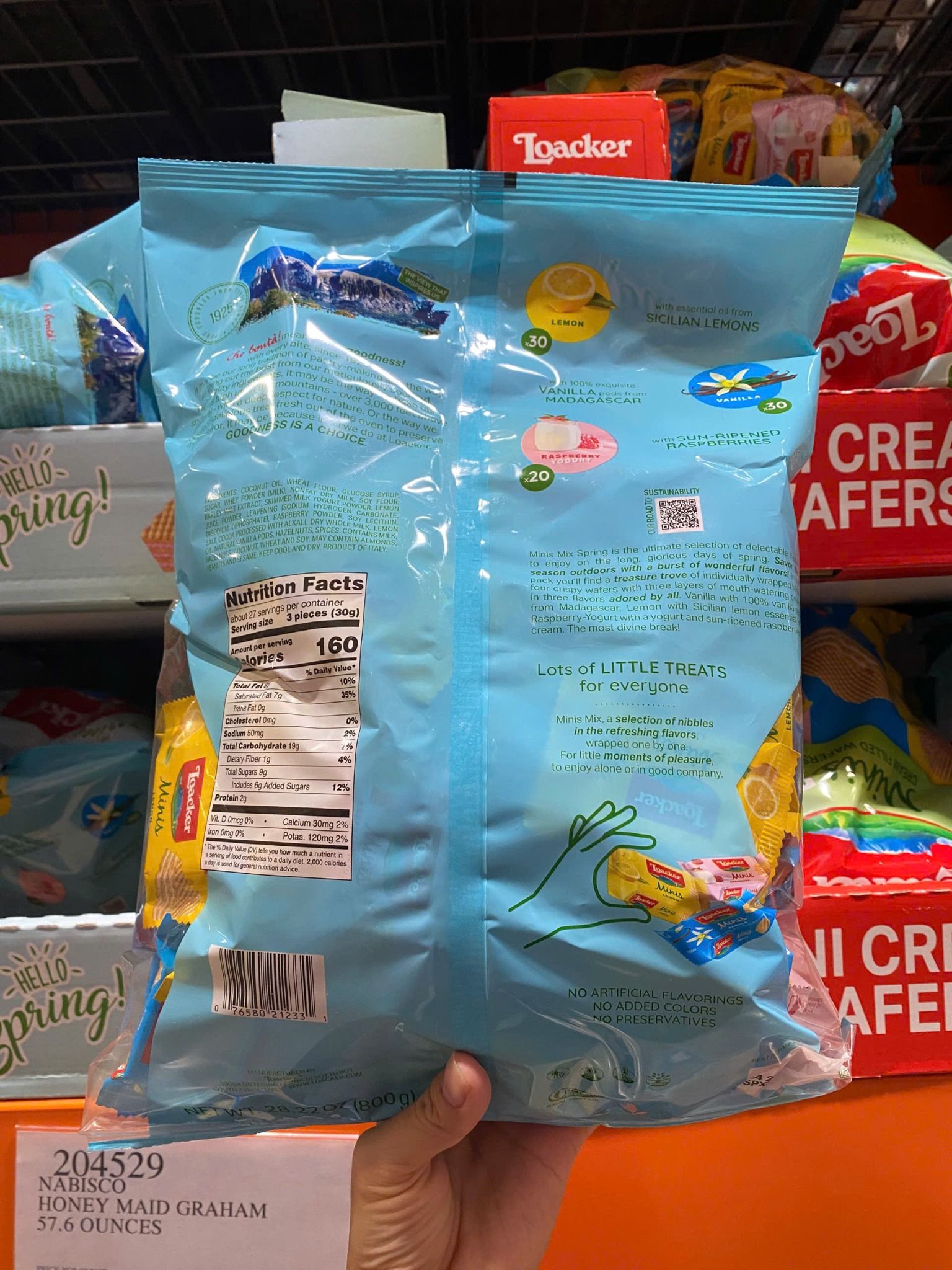 Bánh xốp nhân kem mix 3 vị Loacker Minis