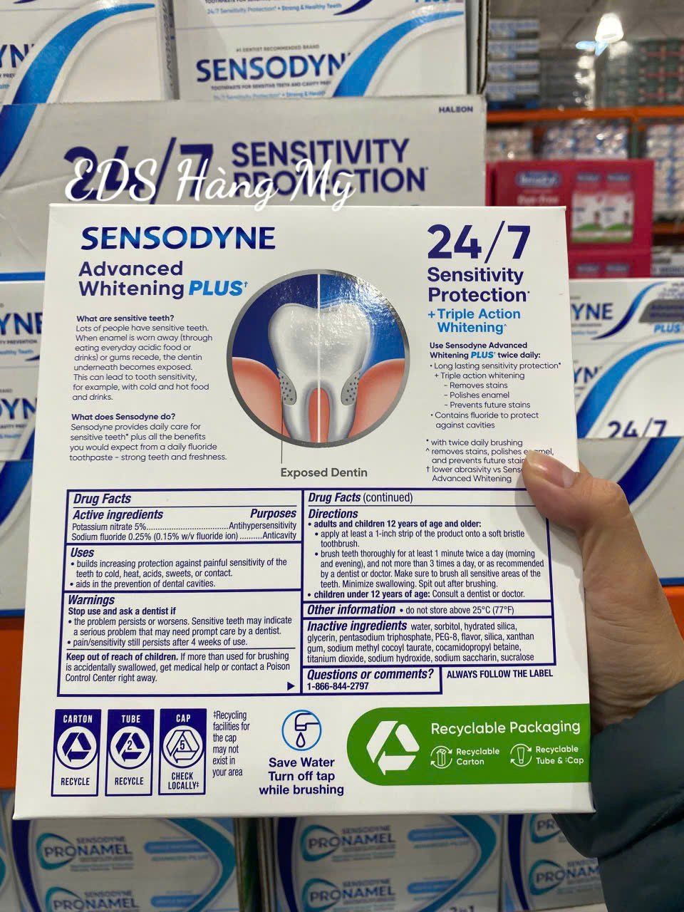 Kem đánh răng làm trắng giảm ê buốt dùng cho nướu nhạy cảm Sensodyne