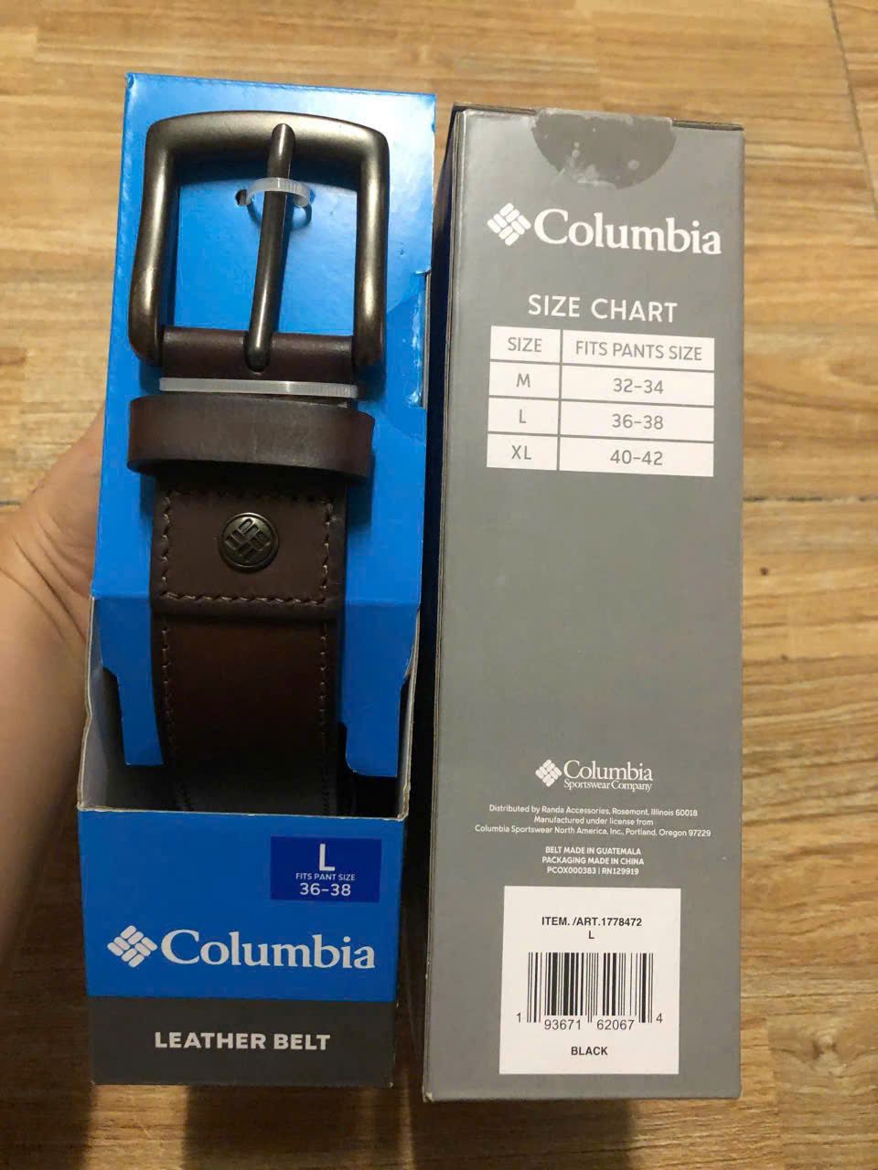 Dây nịt, thắt lưng da nam Columbia Men's Leather Belt