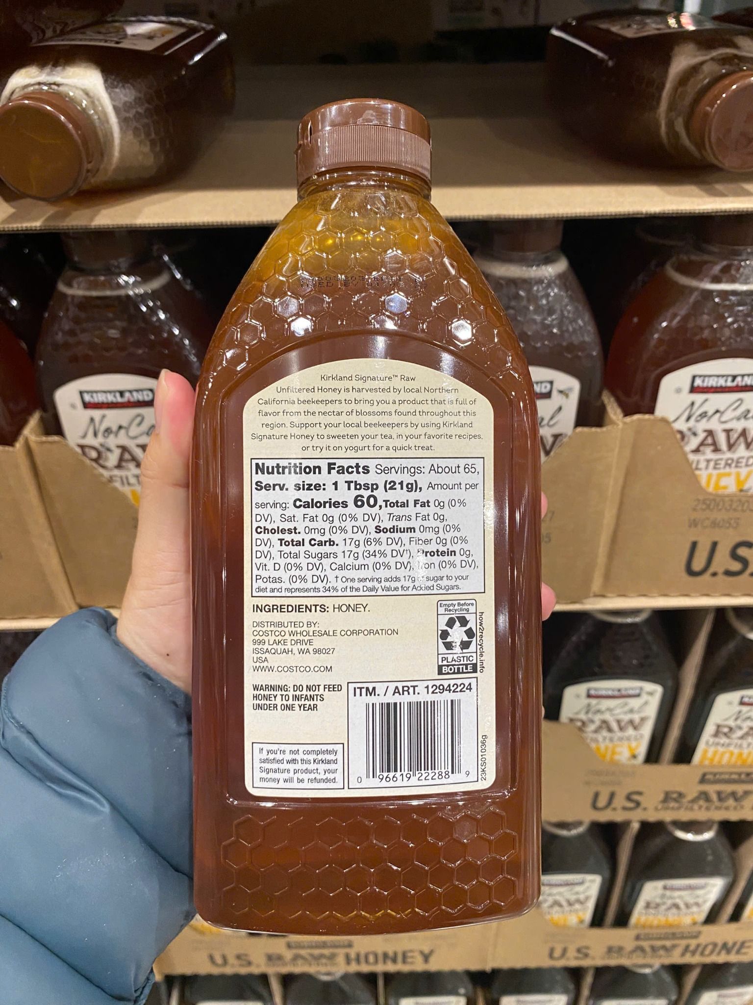 Mật ong Kirkland Norcal Raw Unfiltered Honey