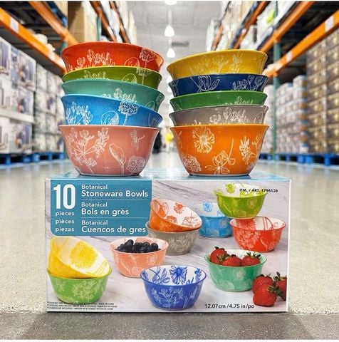  Bộ 10 chiếc chén/ bát sứ Botanical Signature Housewares 