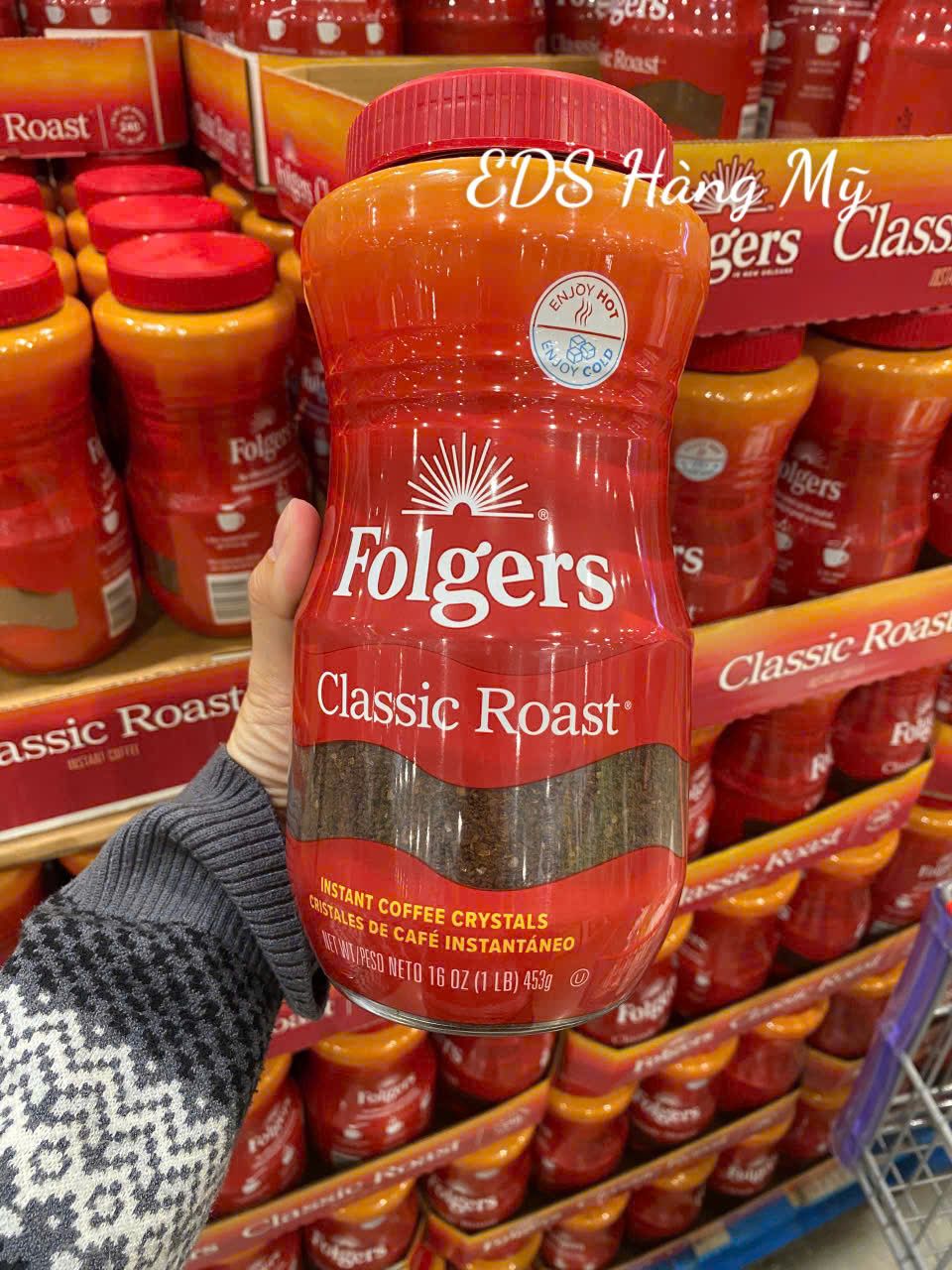 Cà phê hòa tan nguyên chất Folgers Classic Roast Instant Coffee
