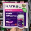 Viên uống/ ngậm hỗ trợ mọc tóc và chống rụng tóc Natrol Biotin Beauty 10,000mcg