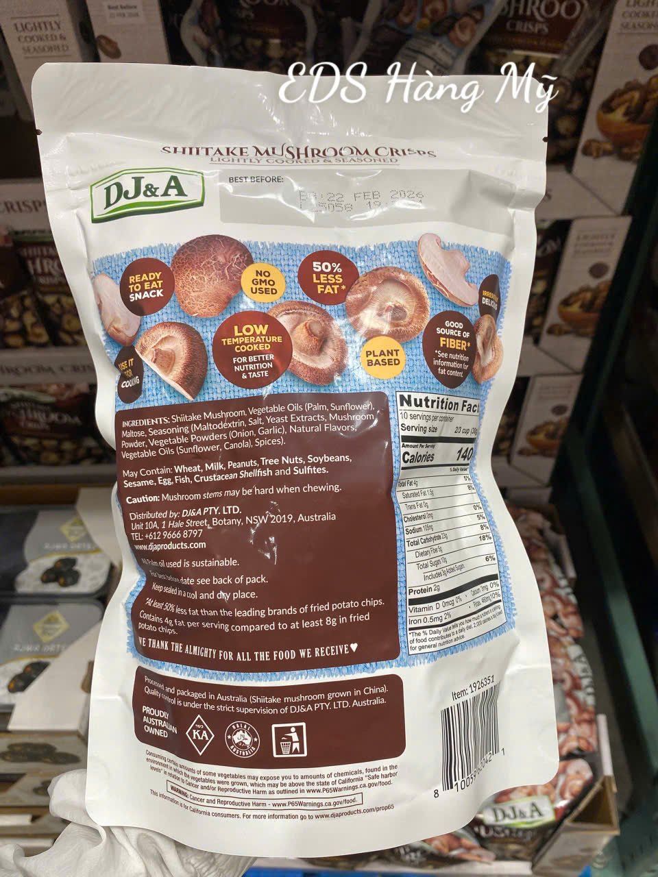 Snack nấm sấy giòn Shitake Mushroom Crisps