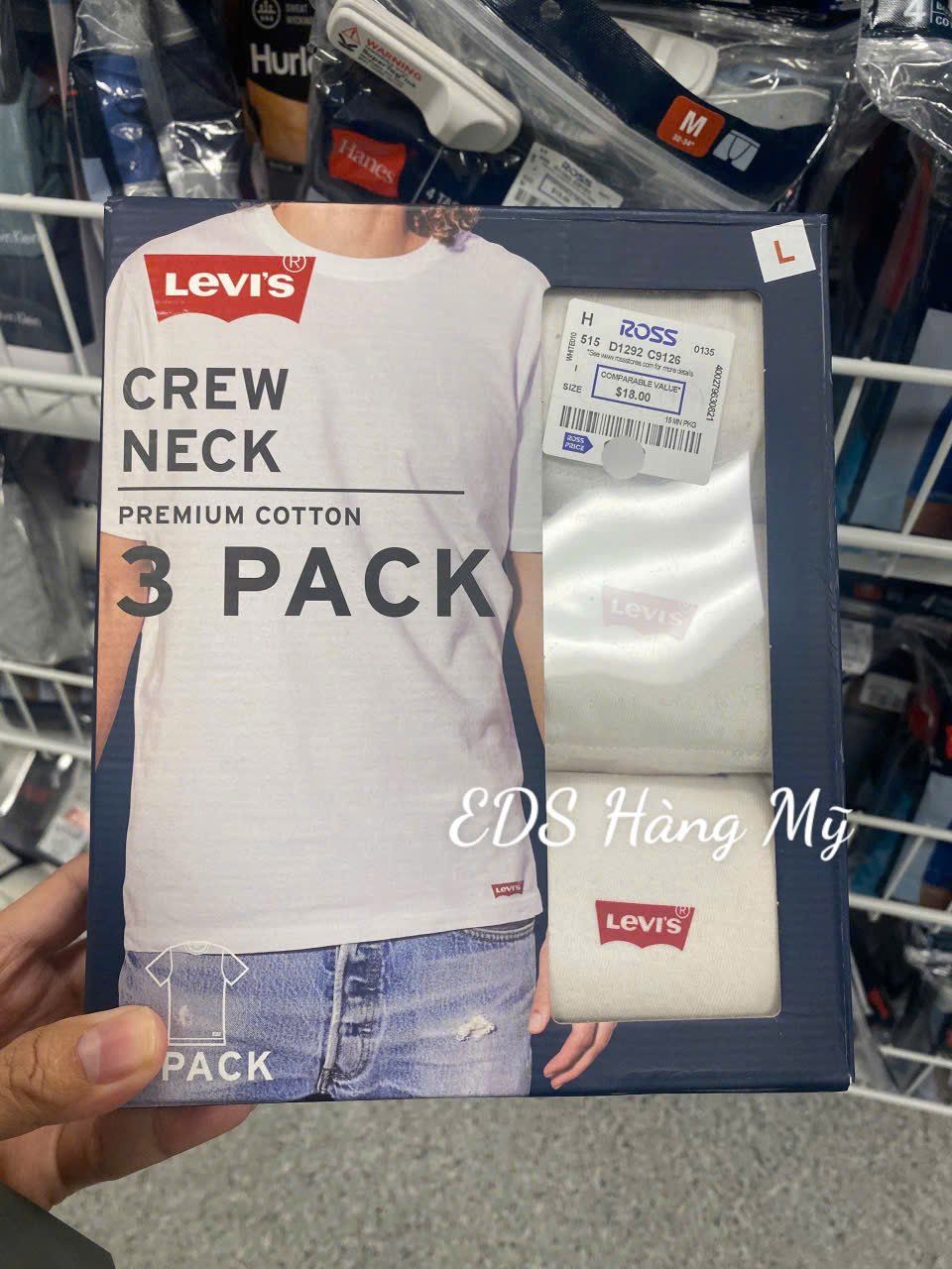 Set 3 áo thun nam cổ tròn tay ngắn Levi's Men's Crew Neck Premium Cotton