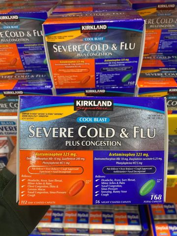  Viên uống trị cảm lạnh và cúm Kirkland Signature Cold & Flu Multi-Symptom Daytime & Nighttime 