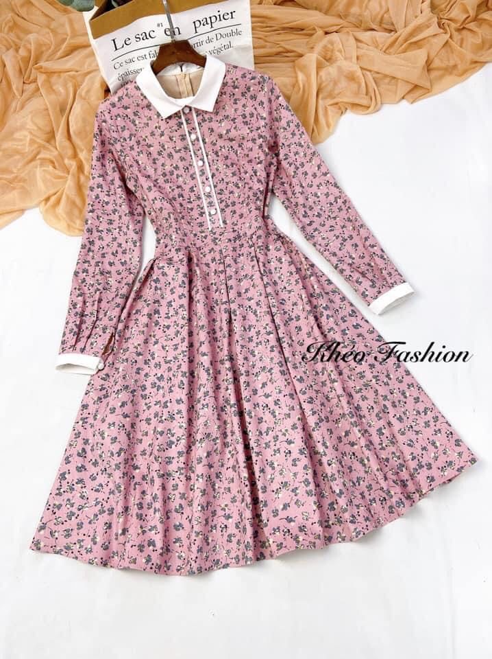 Váy bé gái San Kids váy thô cotton hoa nhí  VSK14  SanKids