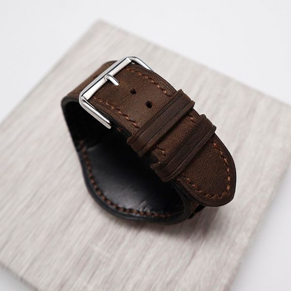 Dây đồng hồ da bund strap CHAMPION - Brown Waxy