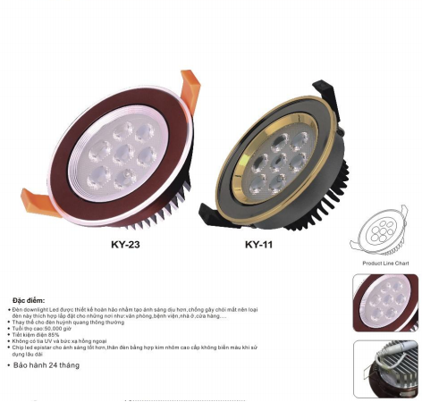 Đèn Led âm trần 7W KY-23