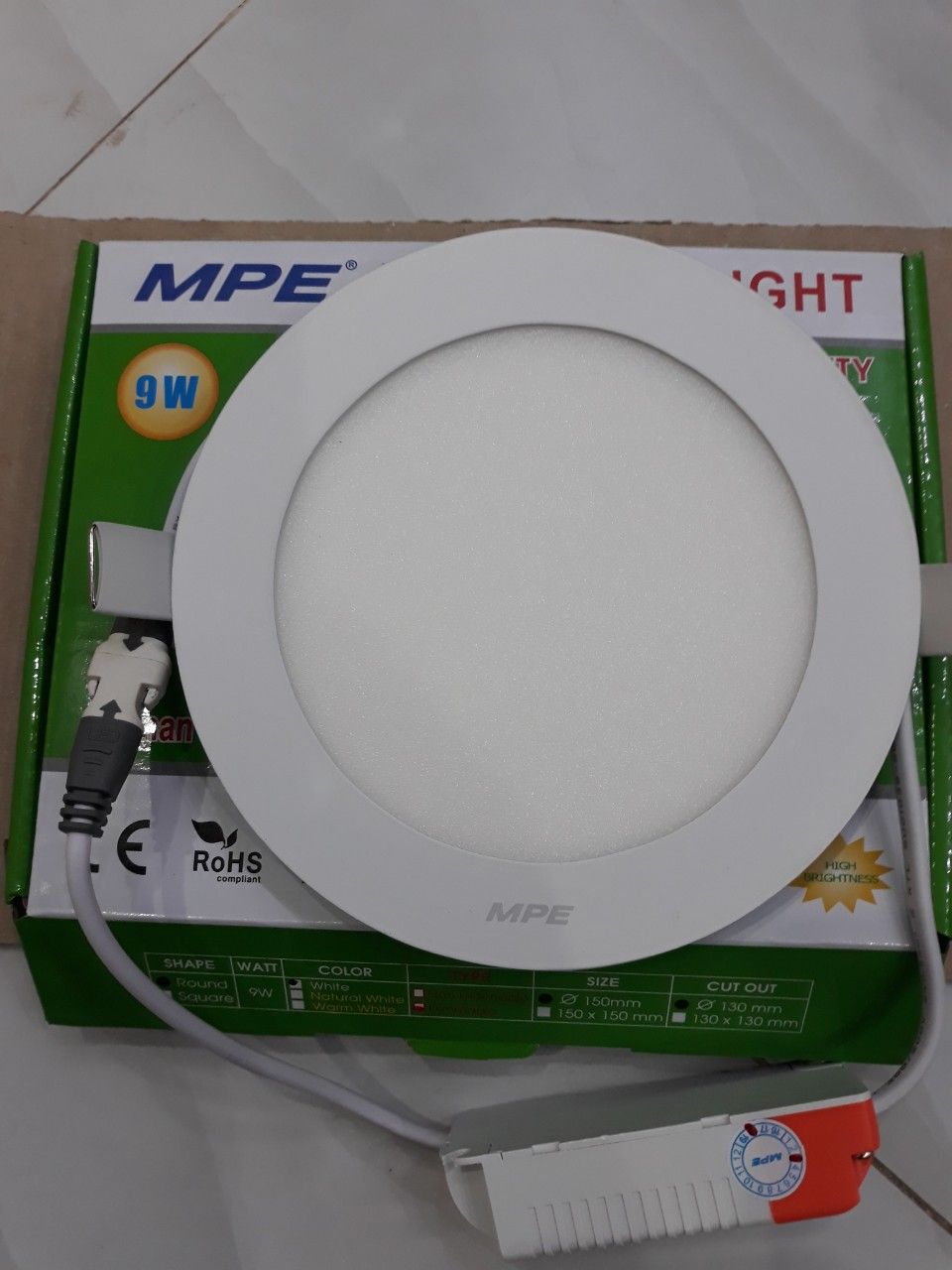 Đèn Led âm trần tròn điều chỉnh độ sáng ( Dimmer ) 9W MPE RPL-9/DIM