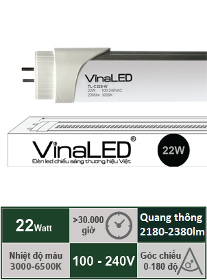 Đèn Led Tuýp T8 22W Vinaled TL-C22S