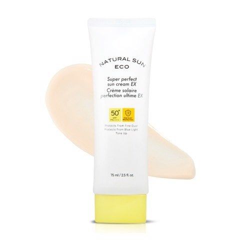  Kem Chống Nắng Chống Bụi Mịn Ánh Sáng Xanh THEFACESHOP NATURAL SUN ECO SUPER PERFECT SUN CREAM EX SPF50+ PA++++  75ml 