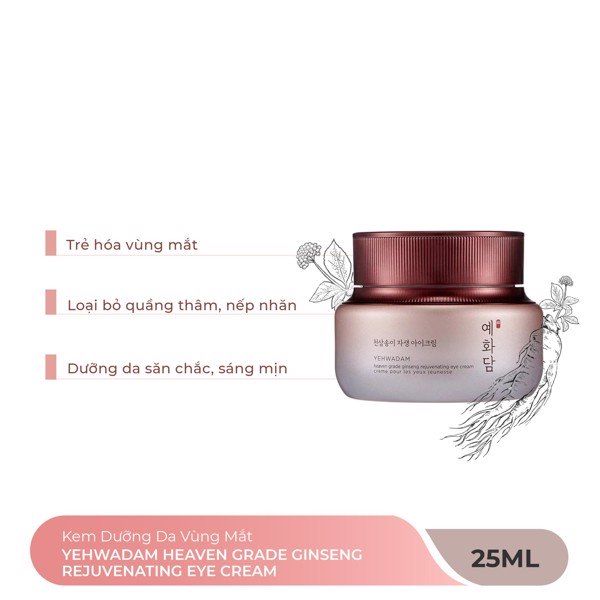  Kem Dưỡng Trẻ Hóa Da Vùng Mắt YEHWADAM HEAVEN GRADE GINSENG REJUVENATING EYE CREAM 25ml 