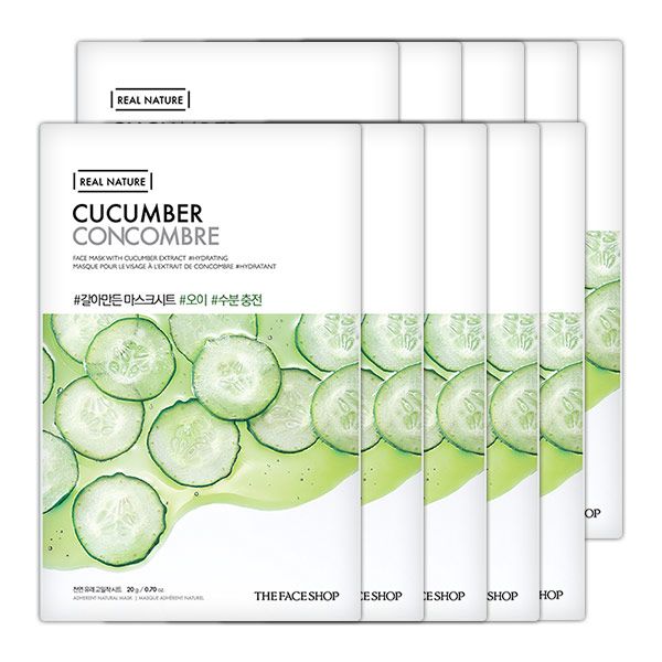  Mặt Nạ Cung Cấp Nước Cho Da THEFACESHOP THEFACESHOP CUCUMBER FACE MASK (SET 10 PCS) 