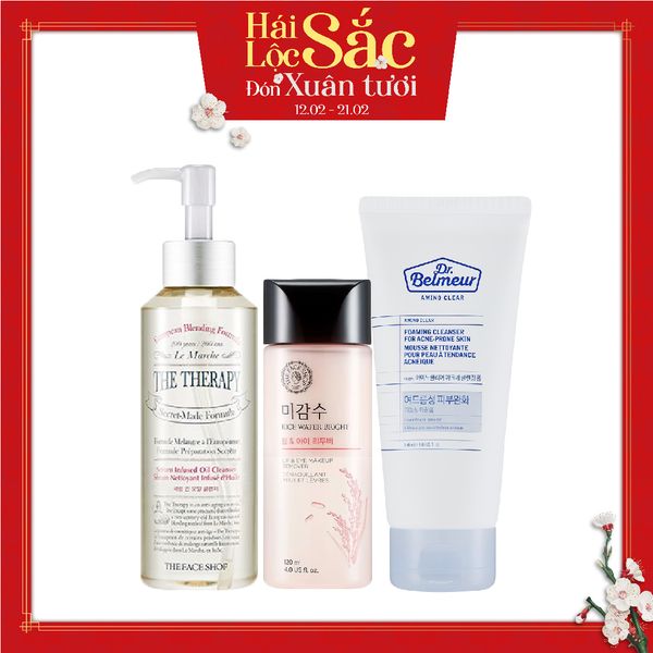  Combo Tẩy Trang Mắt Môi & Làm Sạch Đa Năng THE THERAPY SERUM INFUSED OIL CLEANSER (3pc) 