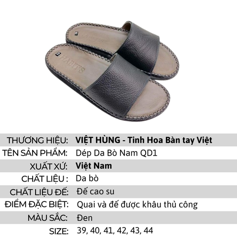 Dép Da Nam Quai Ngang Quốc Dân Cao Cấp Chất Liệu Cao Cấp Bền Chắc Đi Êm Nhẹ