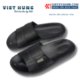 Dép Da Bò Nam Quai Ngang Phong Cách Trẻ Trung Màu Đen Mã 102