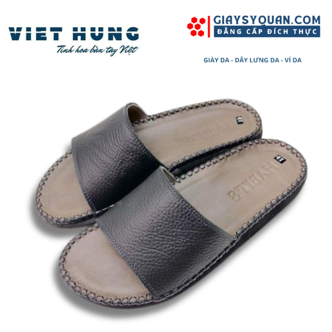 Dép Da Nam Quai Ngang Quốc Dân Cao Cấp Chất Liệu Cao Cấp Bền Chắc Đi Êm Nhẹ