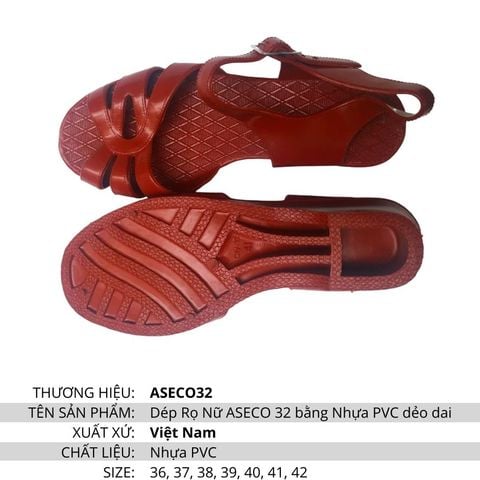 Dép Rọ Nữ Aseco 32 Bằng Nhựa Pvc Dẻo Dai