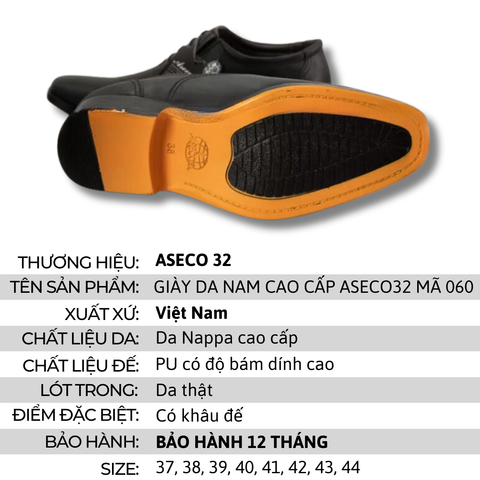 Giày Da Nam Cao Cấp 060 – Công Ty Cổ Phần 32 (ASECO 32)