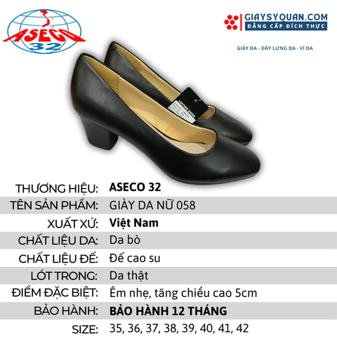 GIÀY DA NỮ TIẾP VIÊN HÀNG KHÔNG – 058 CHẤT LIỆU MỀM MẠI, ÊM ÁI KHÔNG GÂY ĐAU CHÂN