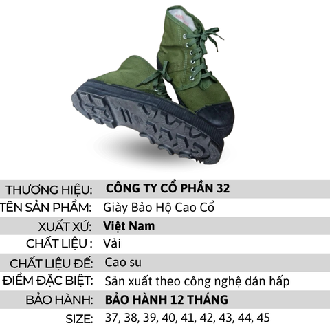 Giày Vải Lính Xanh Bộ Đội Công Ty 32 (Aseco 32)