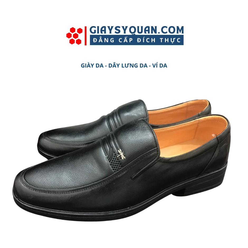 Giày Da Nam Trung Niên Da Bò Nguyên Tấm G52- Đen