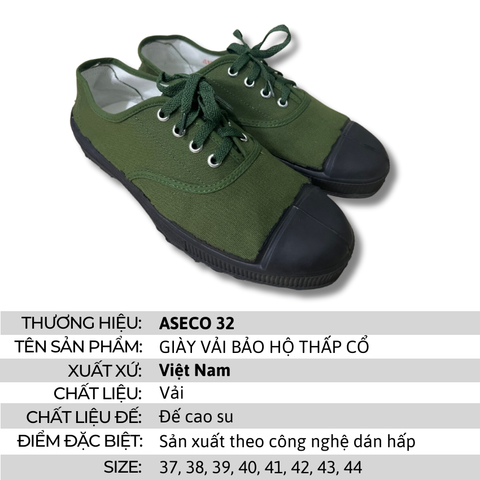 Giày Vải Bảo Bảo Hộ Thấp Cổ Màu Xanh Lá Chất Liệu Vải Dày Dặn Phù Hợp Đi Rừng Làm Rẫy Du Lịch Phượt