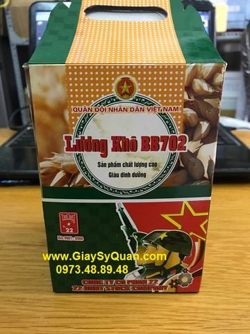 Lương khô quân đội BB702 - Công ty 22 - 1 hộp 10 phong 700 g