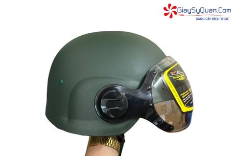 Mũ (Nón) Bảo Hiểm Rằn Ri Có Kính Kiểu Mũ Bảo Hiểm Bộ Đội