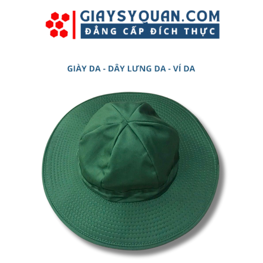 Mũ Tai Bèo Xanh Lá Bộ Đội Vải Dày Hai Lớp Rộng Vành