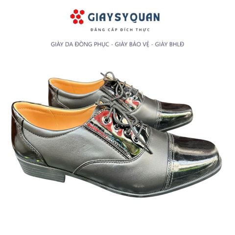 Giày Tây Nam Da Bóng Thiết Kế Mới Kiểu Dây Cột Classic Kết Hợp Bo Chun 2 Bên, Có Khâu Đế Chắc Chắn Chống Trơn Trượt