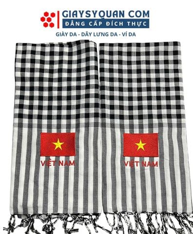 Khăn Rằn Nam Bộ Thêu Cờ Tổ Quốc - Chào mừng Đại lễ 30-4