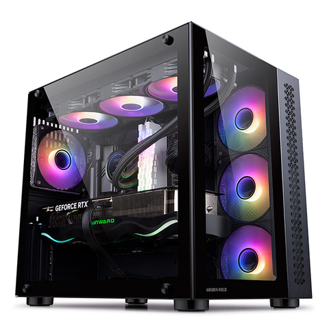 Case Máy Tính - Golden Field Window 360 Black / White