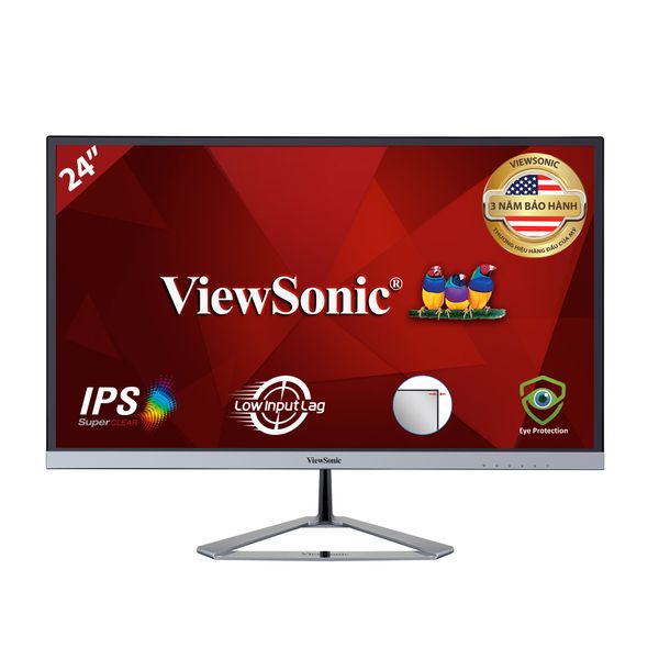 Màn Hình Máy Tính - ViewSonic VX2476-SMHD | 24inch| FHD 1080p| IPS| 75Hz| Loa 2W