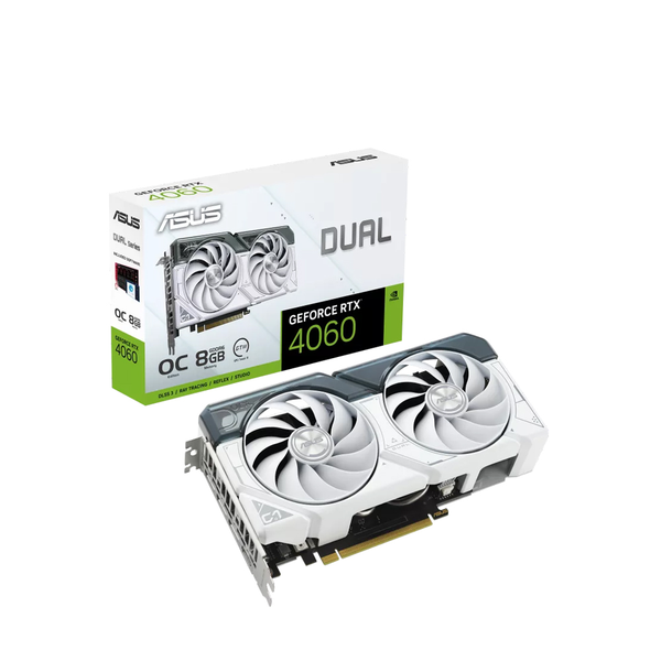 Card màn hình - ASUS Dual GeForce RTX 4060 White OC Edition 8GB GDDR6