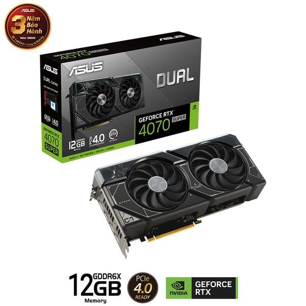 Card Màn Hình - VGA ASUS Dual GeForce RTX 4070 SUPER 12GB GDDR6X