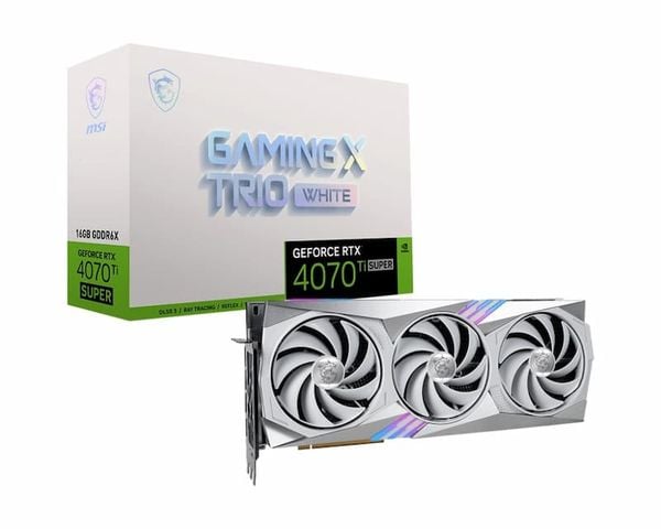 Card Màn Hình - VGA MSI GeForce RTX 4070 Ti SUPER 16G GAMING X TRIO WHITE