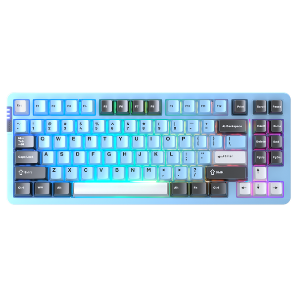 Bàn Phím Cơ Không Dây - Leobog Hi86 Blue Black White