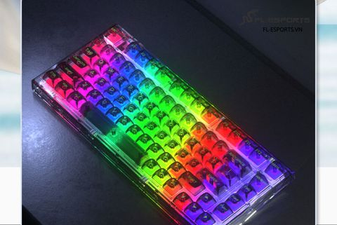 Bàn Phím Cơ Không Dây - FL-Esport Q75 SAM White 3 Mode / Type C | BT / 2.4Ghz / Trong Suốt