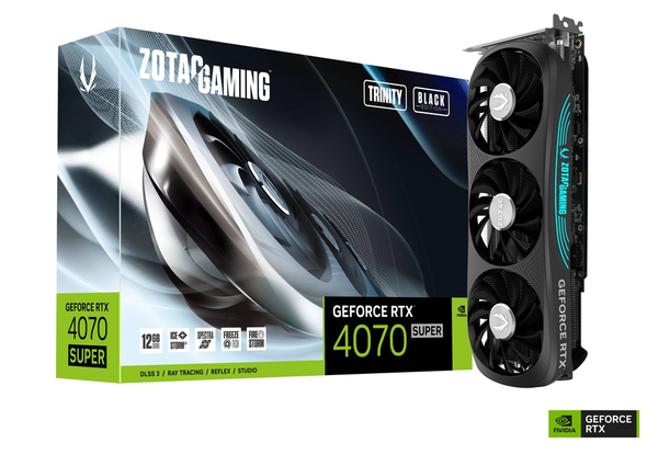 Card Màn Hình - ZOTAC GAMING GeForce RTX 4070 SUPER Trinity Black Edition 12GB GDDR6X