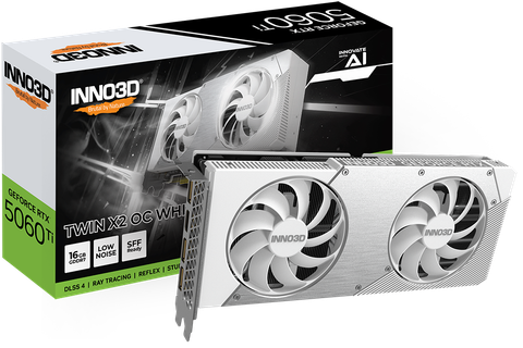 Card Màn Hình - INNO3D GeForce RTX™ 5060 Ti 16GB TWIN X2 OC WHITE
