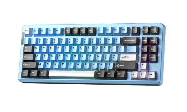 Bàn Phím Cơ Không Dây - Leobog Hi86 Blue Black White