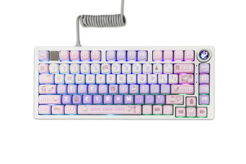 Bàn Phím Cơ Có Dây - Leobog Hi75 Pink White