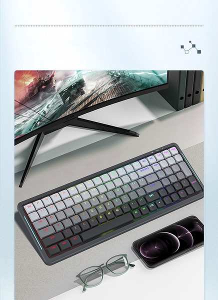 Bàn Phím Cơ Không Dây - Newmen Mama SK01 Cool Grey- 3Modes - Low profile