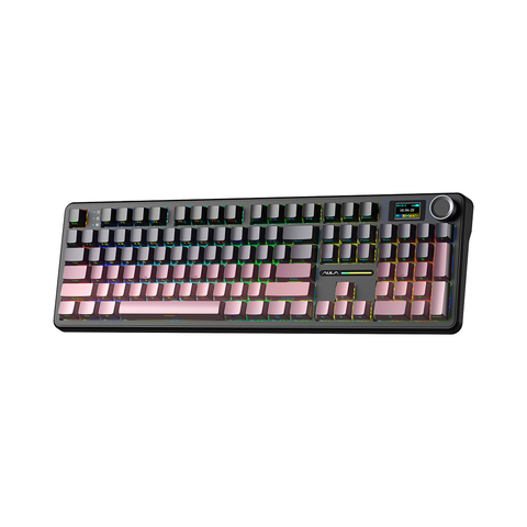 Bàn Phím Cơ Không Dây - Aula F108 Pro / Đen + Hồng gradient / Greywood v3 switch