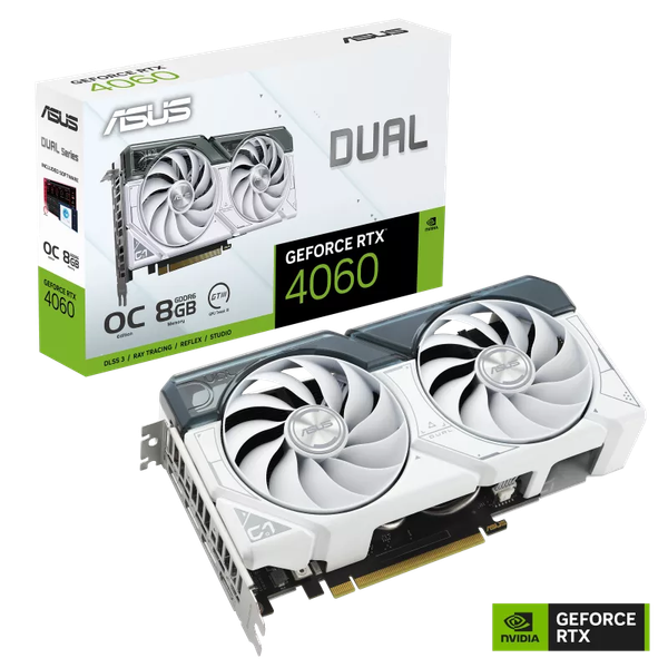 Card màn hình - ASUS Dual GeForce RTX 4060 White OC Edition 8GB GDDR6